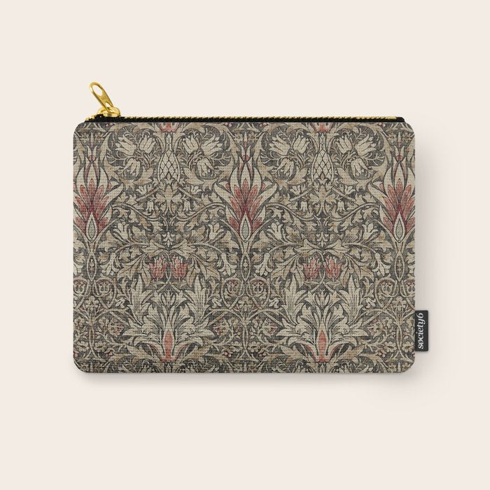 William Morris Vintage Snakeshead Charcoal Spice Pattern  Carry All Pouch Gallery Image 1