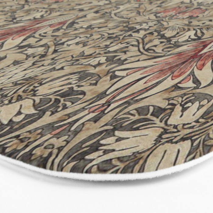 William Morris Vintage Snakeshead Charcoal Spice Pattern  Bath Mat Gallery Image 3