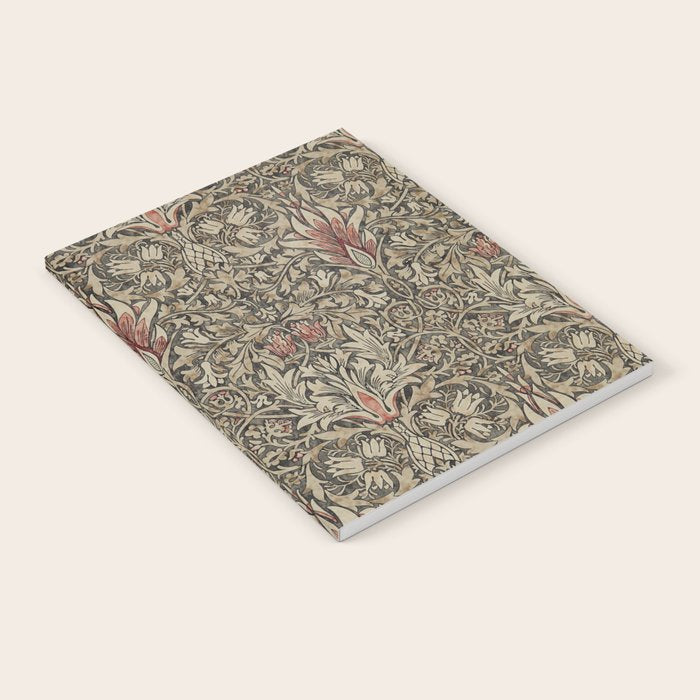 William Morris Vintage Snakeshead Charcoal Spice Pattern  Notebook Gallery Image 2