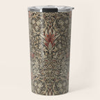 William Morris Vintage Snakeshead Charcoal Spice Pattern  Travel Mug Gallery Image 1
