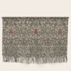 William Morris Vintage Snakeshead Charcoal Spice Pattern  Wall Hanging Gallery Image 1
