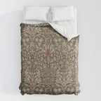 William Morris Vintage Snakeshead Charcoal Spice Pattern  Duvet Cover Gallery Image 6