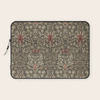 William Morris Vintage Snakeshead Charcoal Spice Pattern  Laptop Sleeve Gallery Image 1