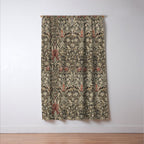 William Morris Vintage Snakeshead Charcoal Spice Pattern  Window Curtain Gallery Image 3