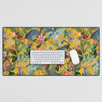 Vintage & Shabby Chic - Sunny Tropical Garden Blue Heron Desk Mat Gallery Image 1