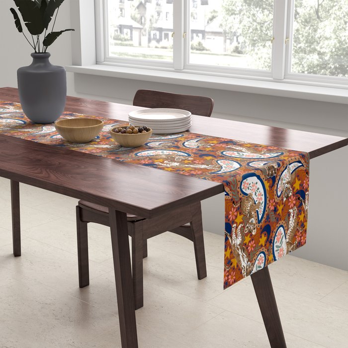 Celestial Sunset Leopard Cubs Table Runner Gallery Image 2
