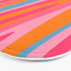 Colorful Eclectic Abstract Wild Stripes Pattern in Pink Orange Blue Bath Mat Gallery Image 3