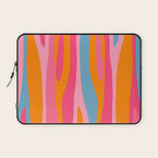 Colorful Eclectic Abstract Wild Stripes Pattern in Pink Orange Blue Laptop Sleeve Gallery Image 1