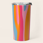 Colorful Eclectic Abstract Wild Stripes Pattern in Pink Orange Blue Travel Mug Gallery Image 2