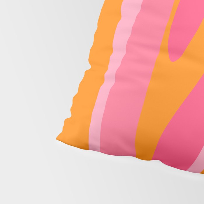 Colorful Eclectic Abstract Wild Stripes Pattern in Pink Orange Blue Pillow Sham Gallery Image 4