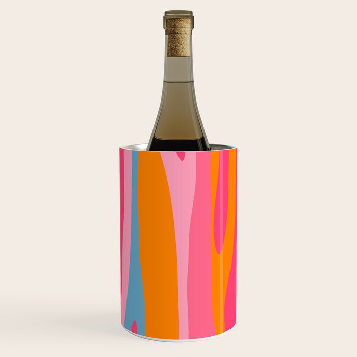 Colorful Eclectic Abstract Wild Stripes Pattern in Pink Orange Blue Wine Chiller Gallery Image 2