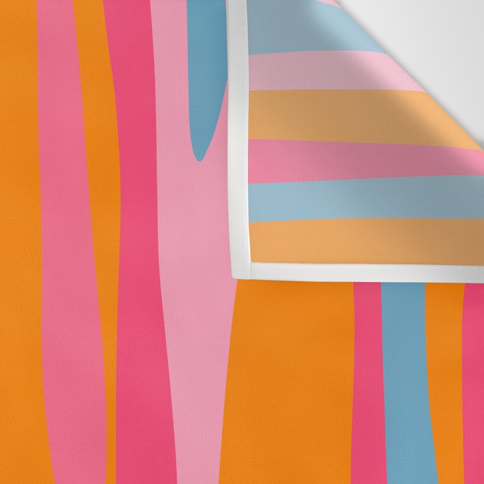 Colorful Eclectic Abstract Wild Stripes Pattern in Pink Orange Blue Wall Tapestry Gallery Image 3