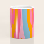 Colorful Eclectic Abstract Wild Stripes Pattern in Pink Orange Blue Coffee Mug Gallery Image 4