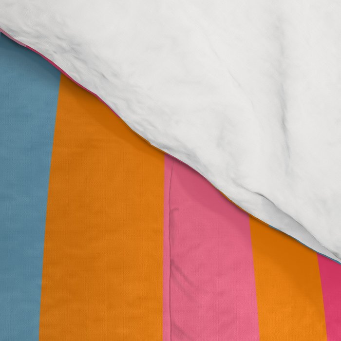 Colorful Eclectic Abstract Wild Stripes Pattern in Pink Orange Blue Comforter Gallery Image 4