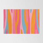 Colorful Eclectic Abstract Wild Stripes Pattern in Pink Orange Blue Rug Gallery Image 2