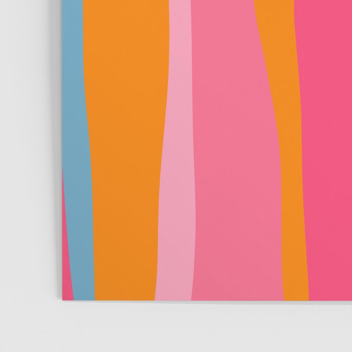 Colorful Eclectic Abstract Wild Stripes Pattern in Pink Orange Blue Poster Gallery Image 3