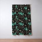 Cowboys and Cacti - black and dark turquoise  Window Curtain Gallery Image 3