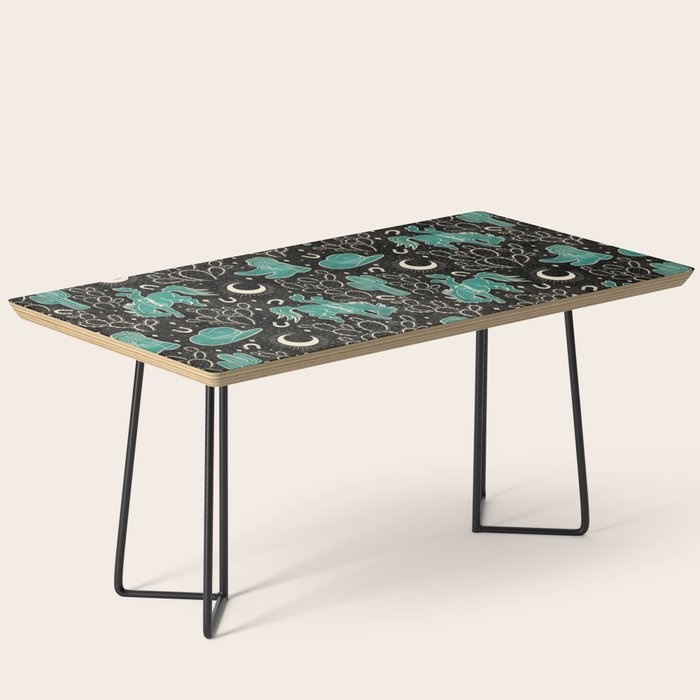 Cowboys and Cacti - black and dark turquoise  Coffee Table Gallery Image 1