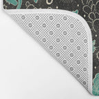 Cowboys and Cacti - black and dark turquoise  Bath Mat Gallery Image 2