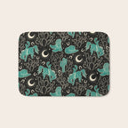 Cowboys and Cacti - black and dark turquoise  Bath Mat Gallery Image 1