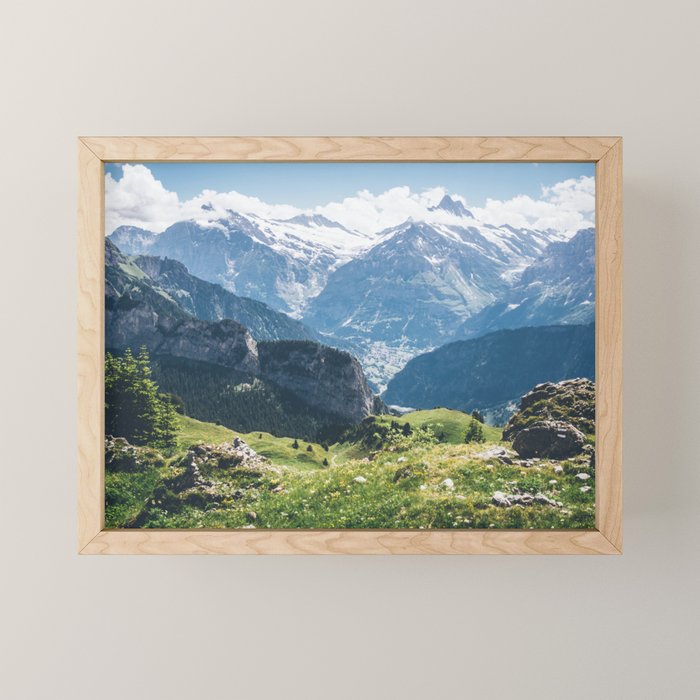 Swiss Alps Summer Landscape - Nature Photography - Jungfrau Mountain Peak Mini Art Print Gallery Image 1