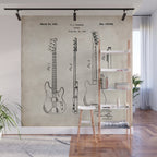 Bass Guitar Patent - Bass Guitarist Art - Antique Wall Mural Gallery Image 1