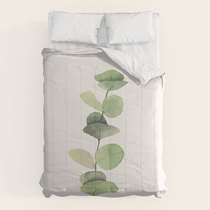 Watercolor Eucalyptus Branch Comforter Gallery Image 1