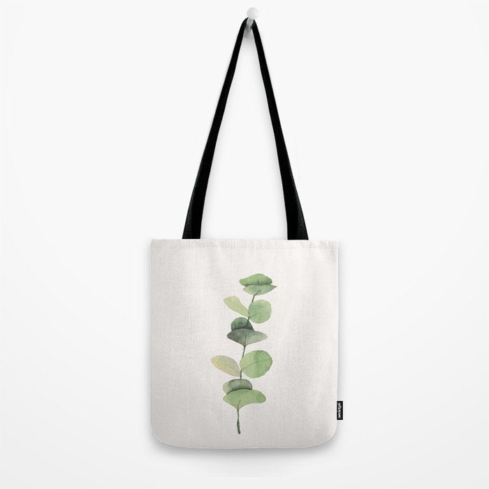 Watercolor Eucalyptus Branch Tote Bag Gallery Image 2
