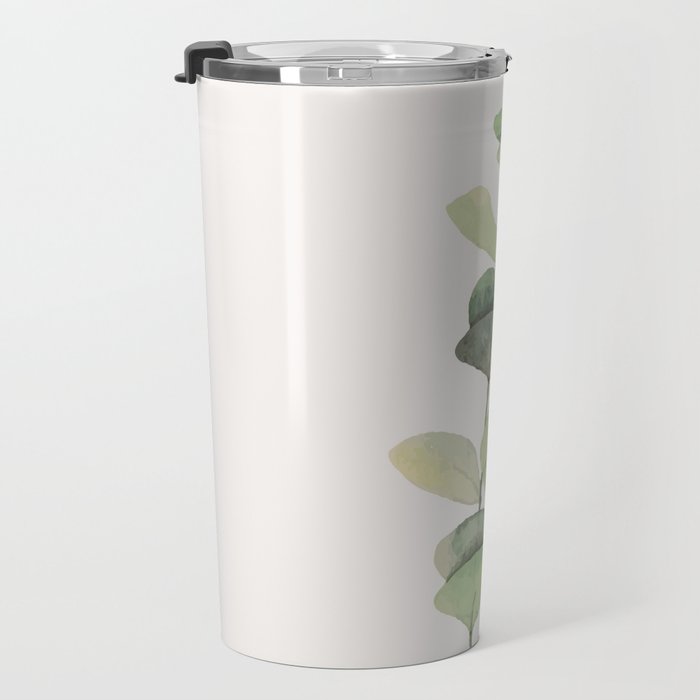 Watercolor Eucalyptus Branch Travel Mug Gallery Image 3