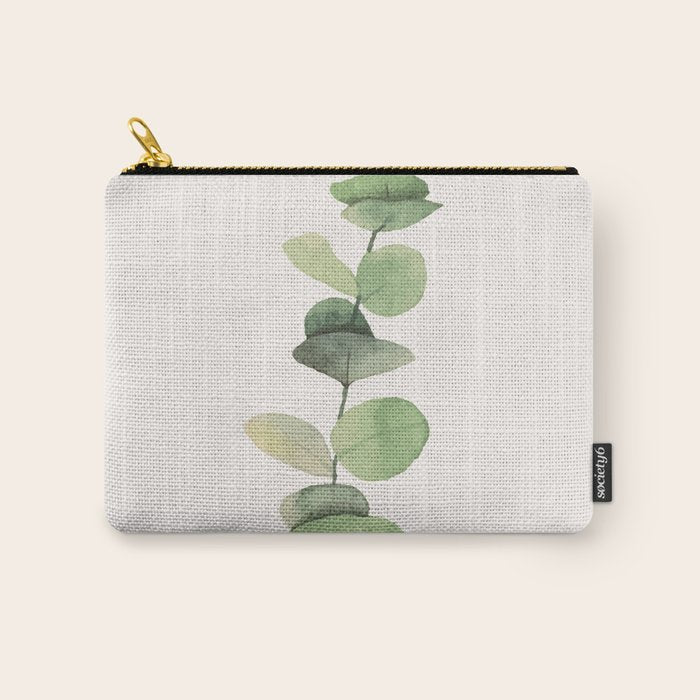 Watercolor Eucalyptus Branch Carry All Pouch Gallery Image 1