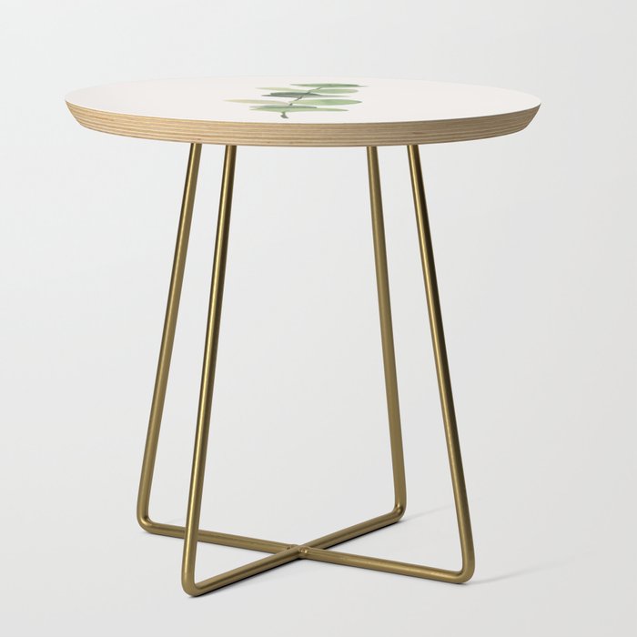 Watercolor Eucalyptus Branch Side Table Gallery Image 1