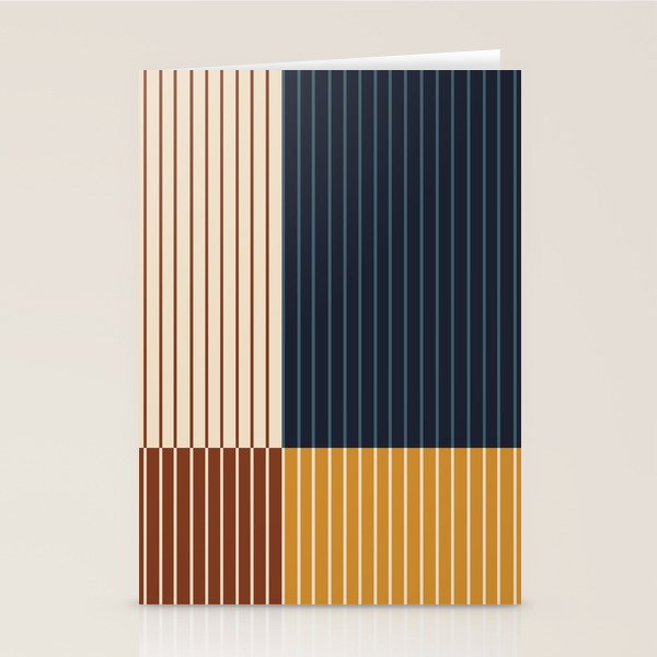 Color Block Line Abstract XIII Stationery Card Gallery Image 1