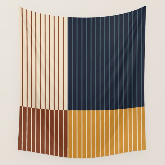 Color Block Line Abstract XIII Wall Tapestry Gallery Image 4