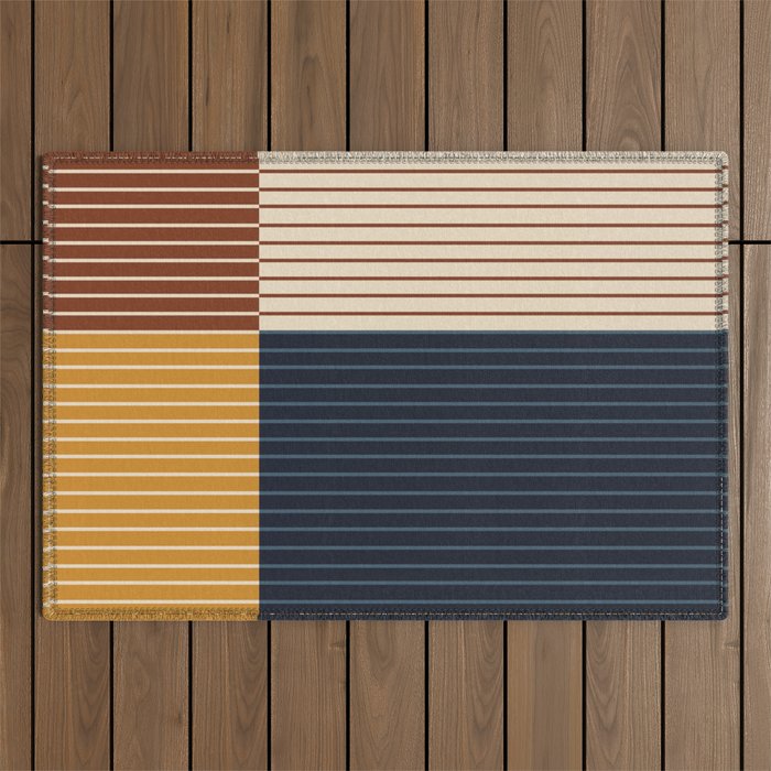 Color Block Line Abstract XIII Outdoor Rug Gallery Image 1