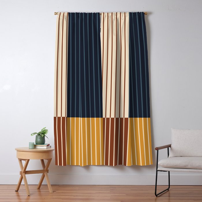 Color Block Line Abstract XIII Window Curtain Gallery Image 5