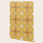 Murcia Retro Spanish Tile Pattern Mustard Yellow Brown Orange Cream 2 Wallpaper Gallery Image 2