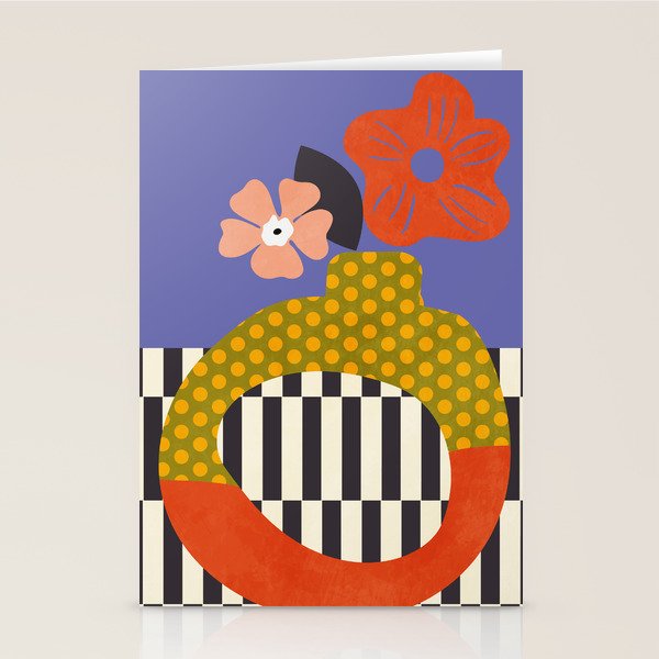 mid century modern bloom shapes Stationery Card Gallery Image 2