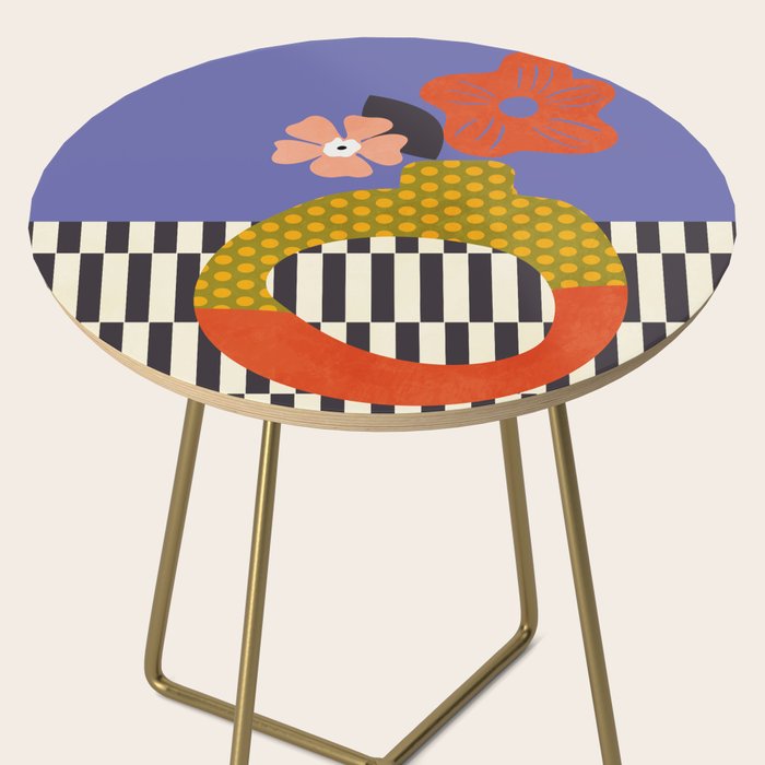 mid century modern bloom shapes Side Table Gallery Image 2