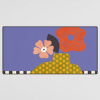 mid century modern bloom shapes Desk Mat Gallery Image 3