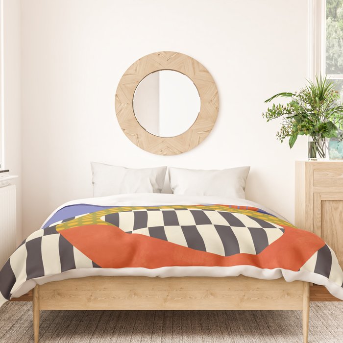 mid century modern bloom shapes Duvet Cover Gallery Image 3