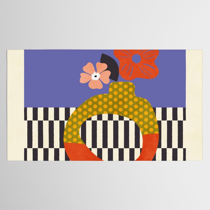 mid century modern bloom shapes Tablecloth Gallery Image 2