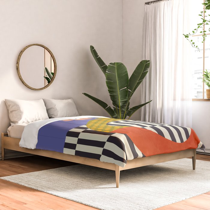 mid century modern bloom shapes Comforter Gallery Image 2