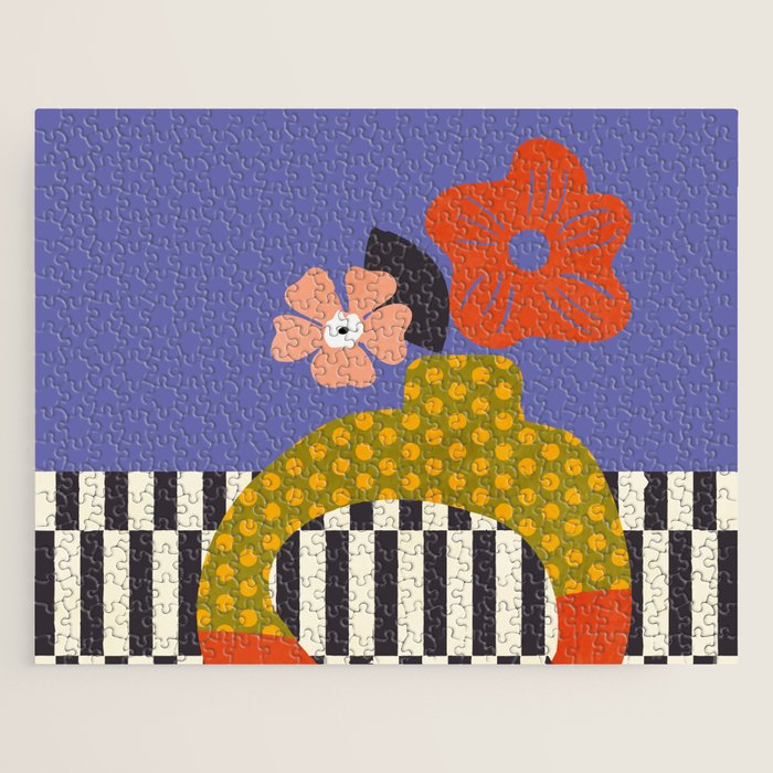 mid century modern bloom shapes Jigsaw Puzzle Gallery Image 1
