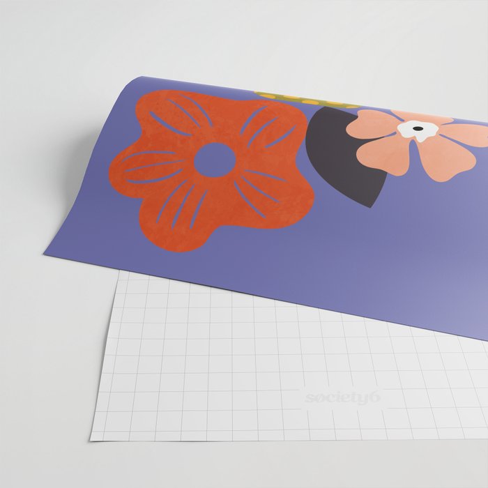mid century modern bloom shapes Wrapping Paper Gallery Image 2