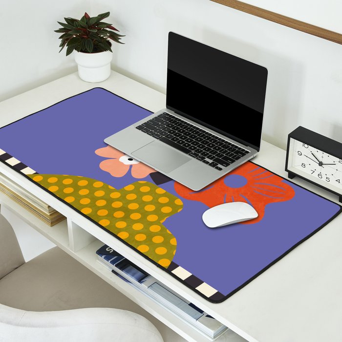 mid century modern bloom shapes Desk Mat Gallery Image 2