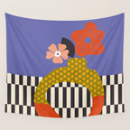 mid century modern bloom shapes Wall Tapestry Gallery Image 4