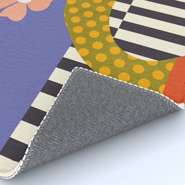 mid century modern bloom shapes Rug Gallery Image 4