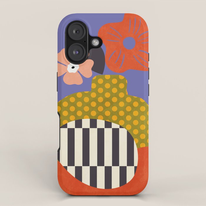 mid century modern bloom shapes iPhone Case Gallery Image 1
