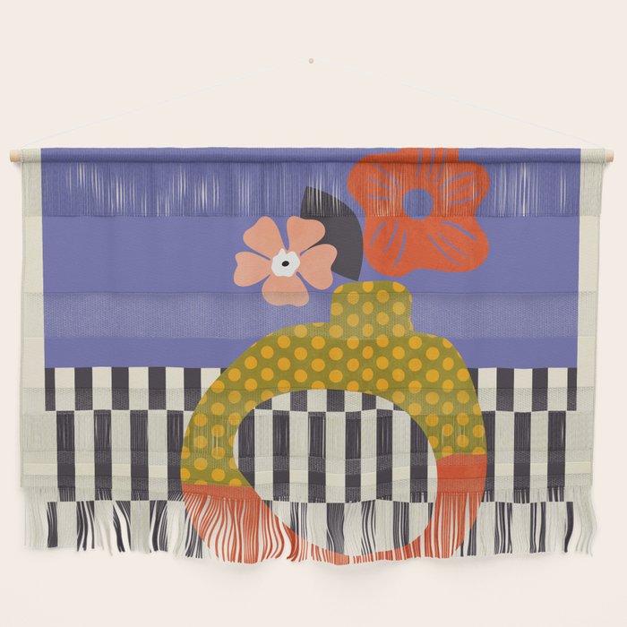 mid century modern bloom shapes Wall Hanging Gallery Image 1