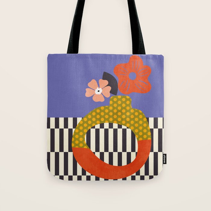 mid century modern bloom shapes Tote Bag Gallery Image 1